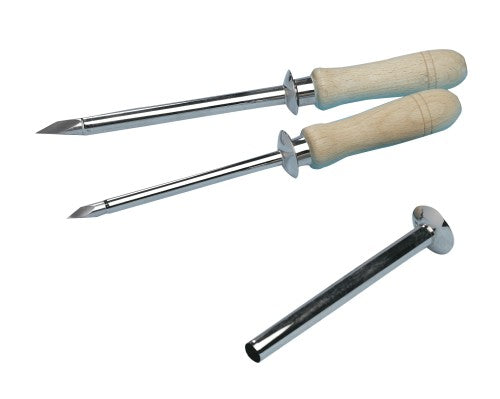 KRUUSE Trocar 7x120 mm con manico in legno e cannula acciaio