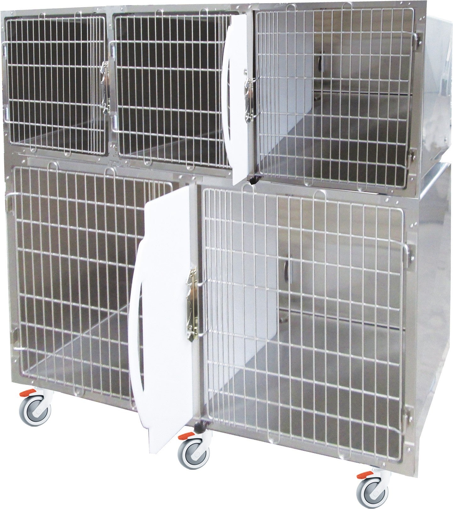 GABBIA DEGENZA ACCIAIO 5 POSTI CON 2 DIVISORI, 1815 x 720 x 1720 MM
