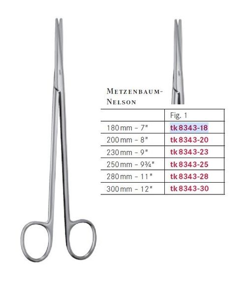 FORBICE METZENBAUM RETTA PUNTA SMUSSATA 18 CM