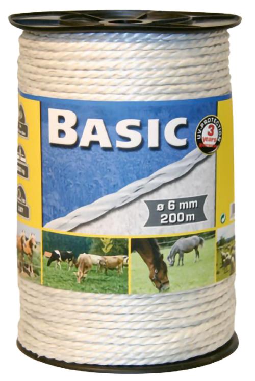 Basic corda bianco 6mm 200m, 6x0,20 inox