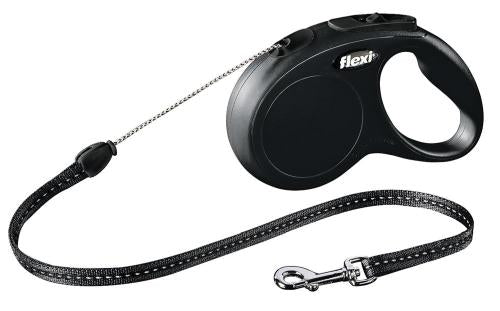 Flexi guinzaglio Classic S, 5 m, corda, fino a 12kg, nero