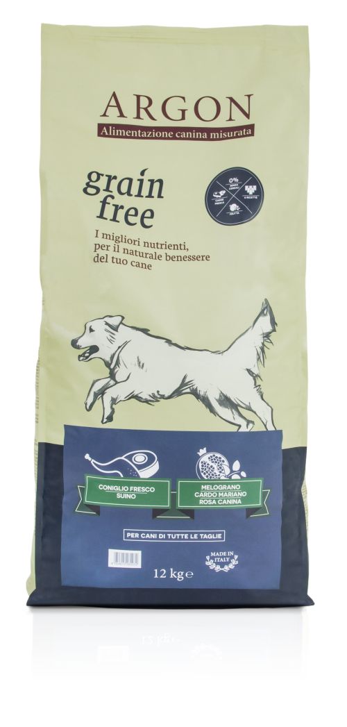 ARGON GRAIN FREE CANE, CONIGLIO FRESCO E SUINO, 12 KG