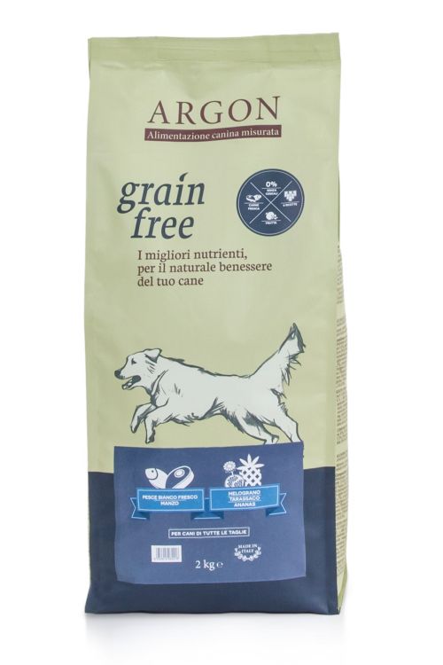 ARGON GRAIN FREE CANE, PESCE BIANCO FRESCO E MANZO, 2 KG