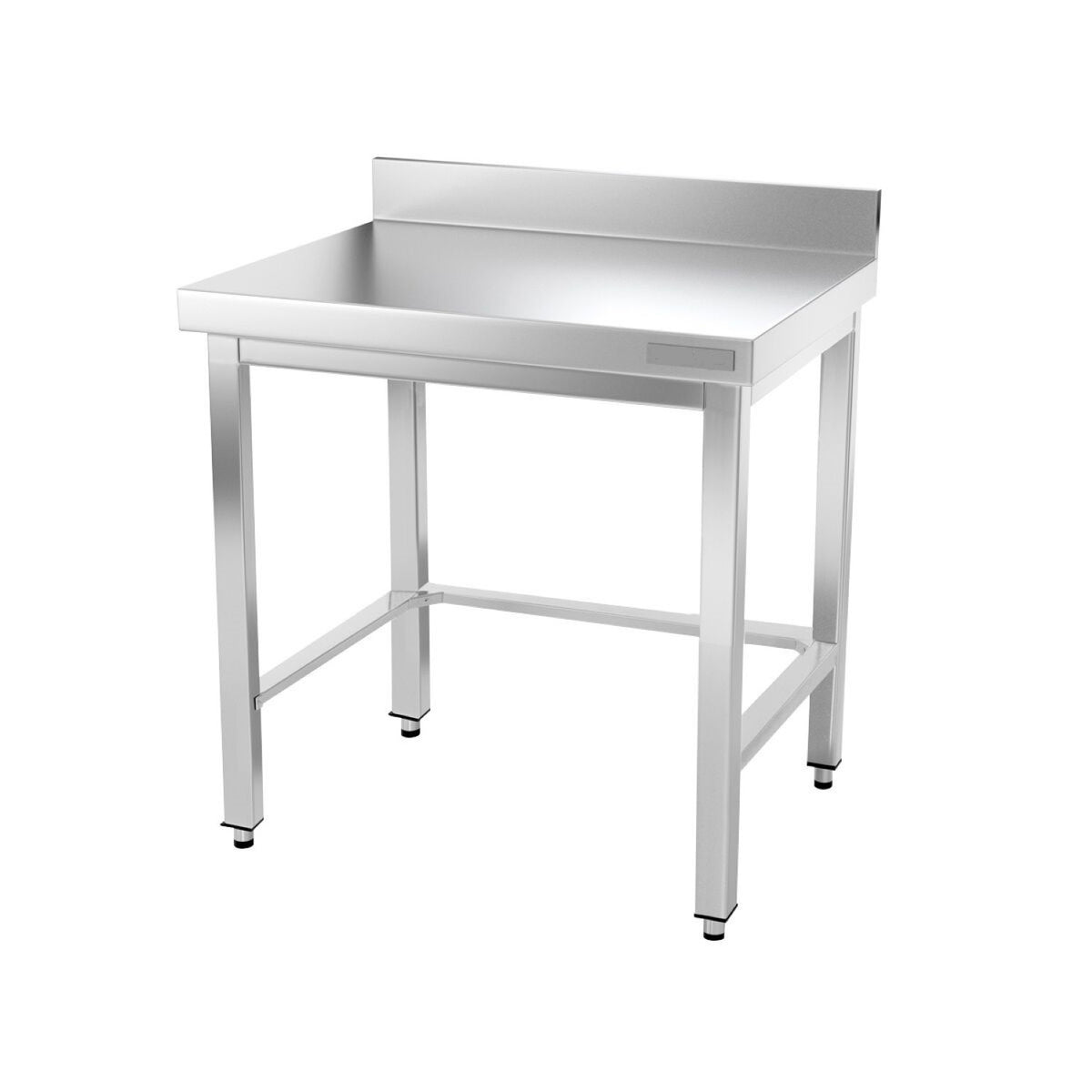 Tavolo da lavoro in acciaio inox PREMIUM - 800x600 mm - con ripiano inferiore, alzatina e rinforzi