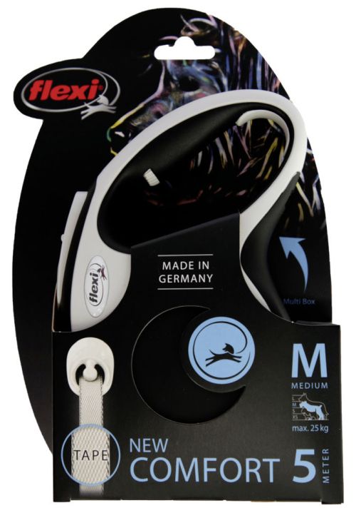 flexi guinzaglio New Comfort M cinghia 5m, max. 25kg, nero