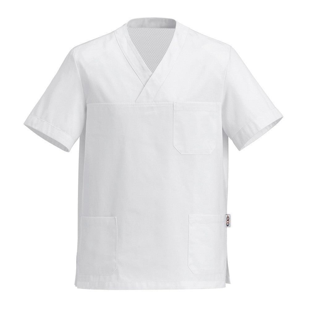 Casacca Cool, bianca, 100% cotone,schiena traspirante, Tg. S