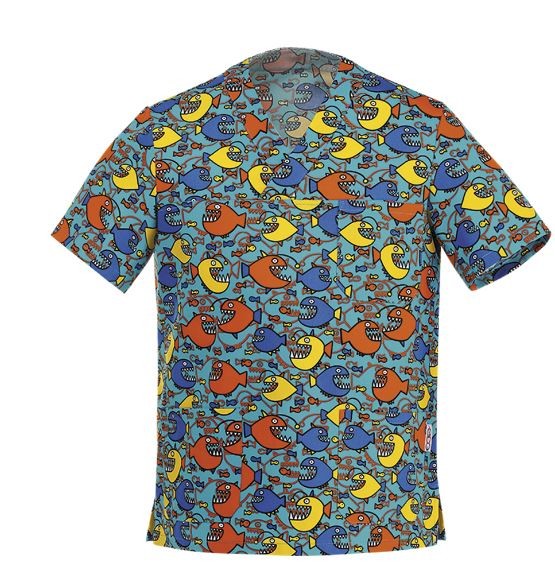 Casacca Leonardo Shark, 100% cotone, maniche corte, Tg. L