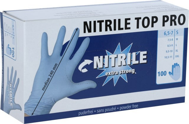 GUANTI NITRILE Top Pro, 24 CM, TG. XL, 100 Pz (5,5 mil)