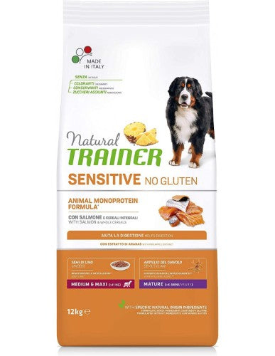 TRAINER Natural DOG Sensitive Medium/Maxi Mature Salmone, 12Kg