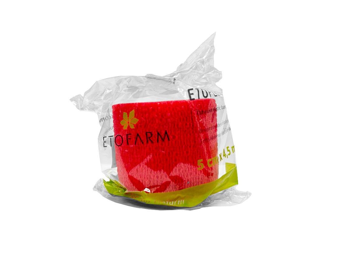 BENDA elastica AUTOADESIVA ETOFLEX, CM 5, 4,5 MT ROSSO