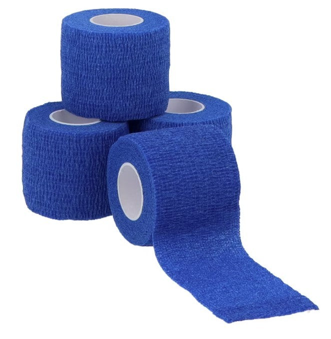 BENDA elastica AUTOADESIVA, blu, CM 5, 4,5 MT