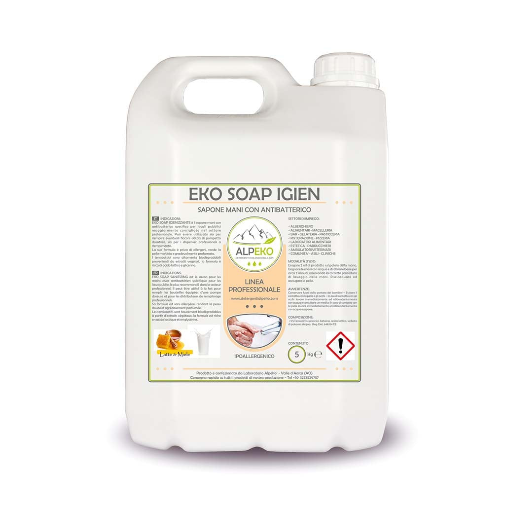 Sapone mani EKO Soap con antibatterico, Latte & Miele, 5 kg