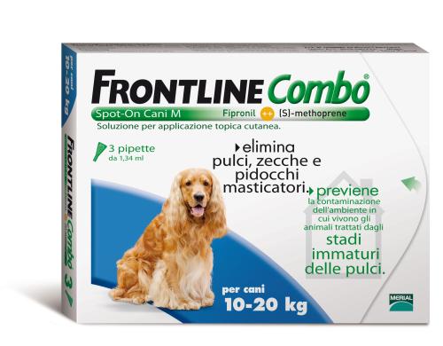 FRONTLINE COMBO CANE MEDIO 10-20 kg, 1,34 ML, 3 FIALE