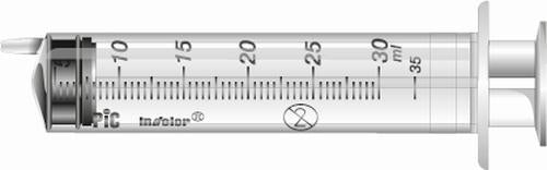 Siringa Monosuso PIC, 30 ML, senza ago, Luer eccentrico