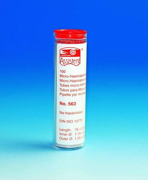 CAPILLARI MICROEMATOCRITO EPARINATO 75 ± 0,5 mm, 100 PZ TAPPO ROSSO
