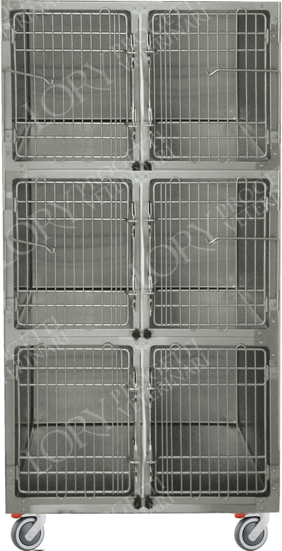 Gabbia degenza acciaio 6 posti, 198 x 90 cm
