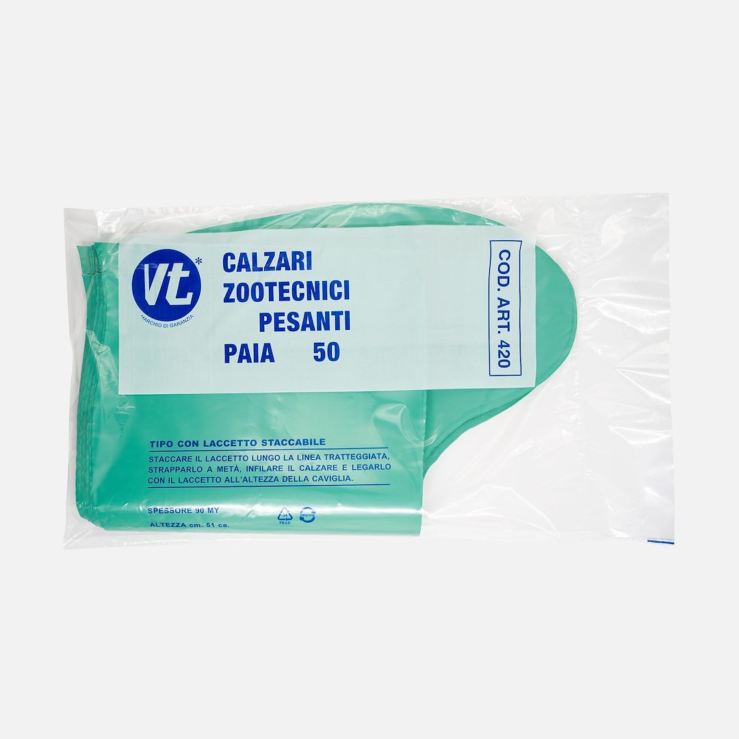 CALZARI ZOOTECNICI PESANTI, verdi, 50 paia ALTEZZA 51 CM