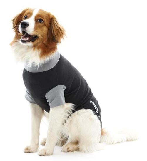 BUSTER Body Suit Classic per cani, nero/grigio, 26 cm, Mis. XXXS
