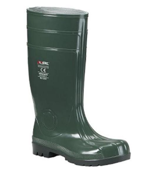 Stivale in PVC, puntale e lamina. Colore verde. Tg. 44