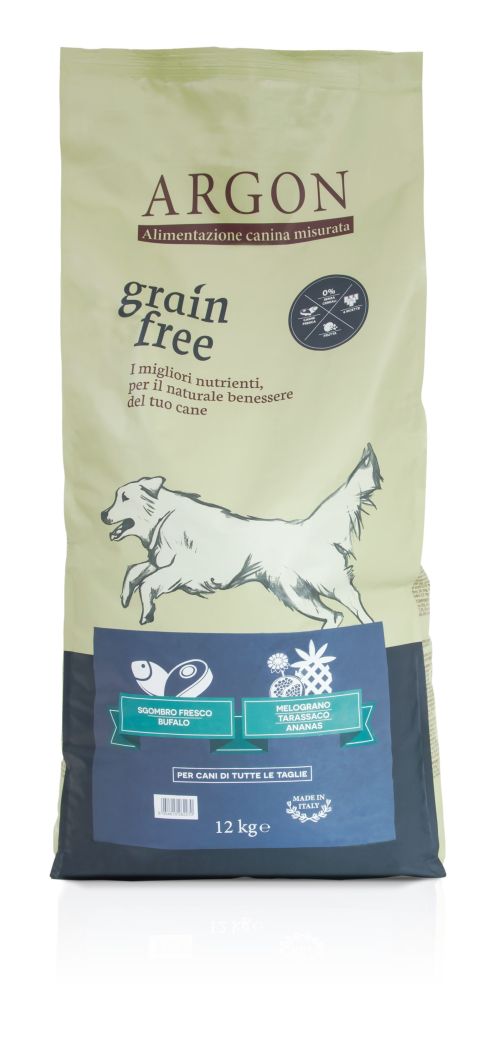 ARGON GRAIN FREE CANE, SGOMBRO FRESCO E BUFALO, 12 KG