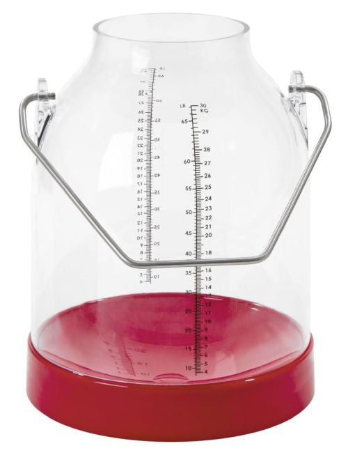 Secchio mung. 30l, scala grad. rosso, altezza del manico 143