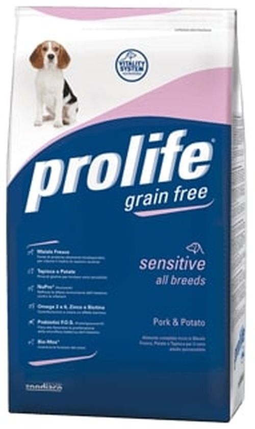 PROLIFE CANE Grain Free, Sensitive suino & patate, Medium/large 10 Kg
