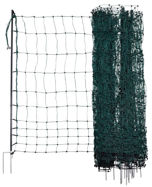 Rete per volatili PoultryNet Premium 50 m, 126 cm punta doppia, verde