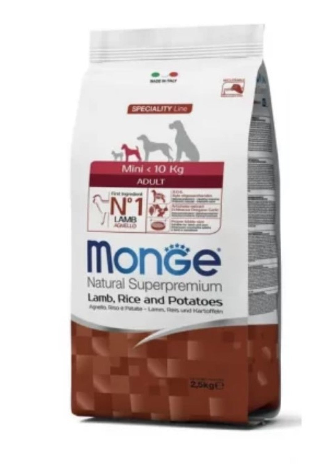Monge MINI Adult SPECIALTY Agnello, Riso e Patate 2,5 kg - cane