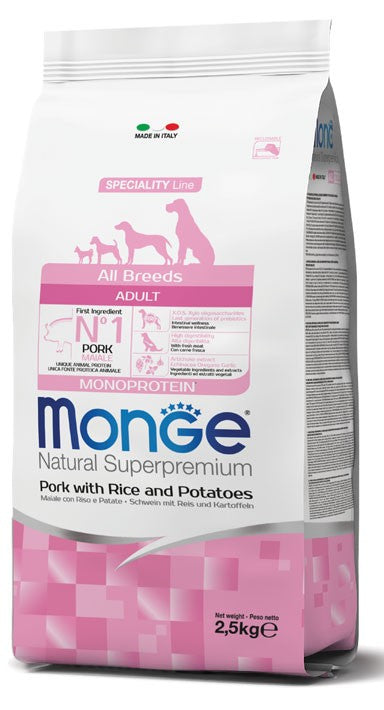 Monge Natural Superpremium ADULT All Breeds Maiale, Riso e Patate 12kg – cane