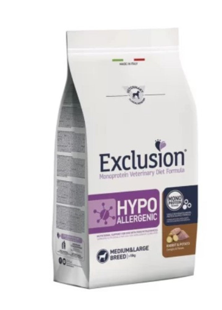 EXCLUSION HYPO RABBIT & POTATO M/L 12, 5 KG