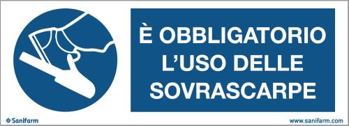 CARTELLO IN FOREX 3 MM, 35 x 15 CM, obbligo sovrascarpe