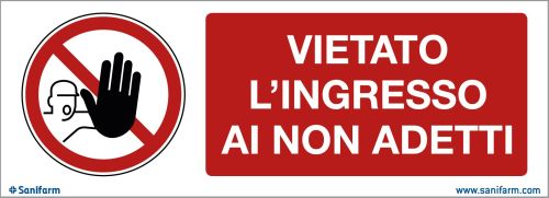 CARTELLO IN FOREX 3 MM, 35 x 15 CM, VIETATO L'INGRESSO