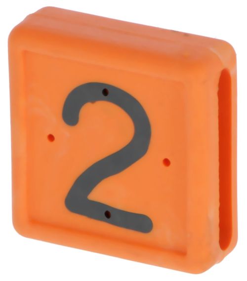 Numero per cavigliera, N. 2, orange, 10 Pezzi