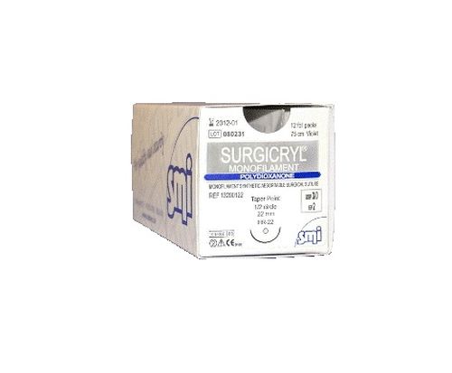 SURGICRYL MONOFILAMENT PDO, USP6/0 EP0,7, HR 13 MM, 75 CM