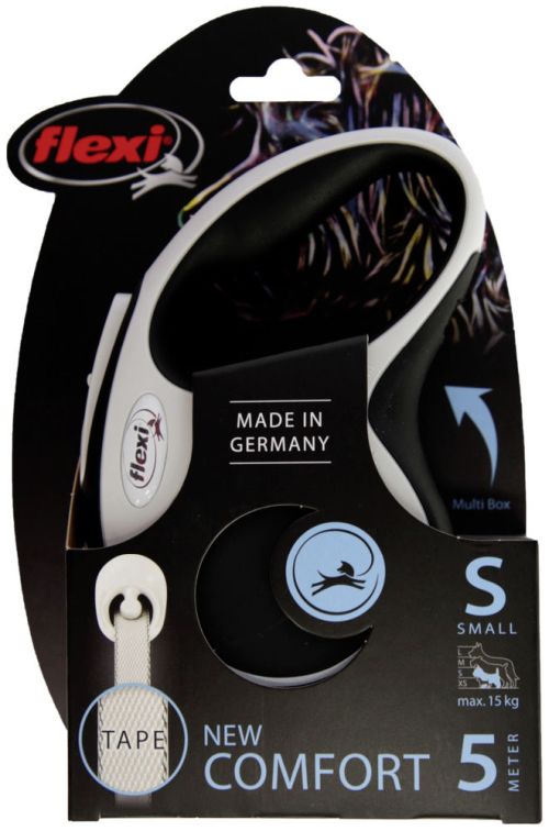 flexi guinzaglio New Comfort S cinghia 5m, max. 15kg, nero