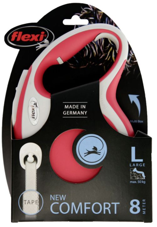 flexi guinzaglio New Comfort L cinghia 8m, max. 50kg, rosso