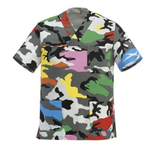 Casacca Leonardo Camouflage, 100% cotone, maniche corte, Tg. XXL