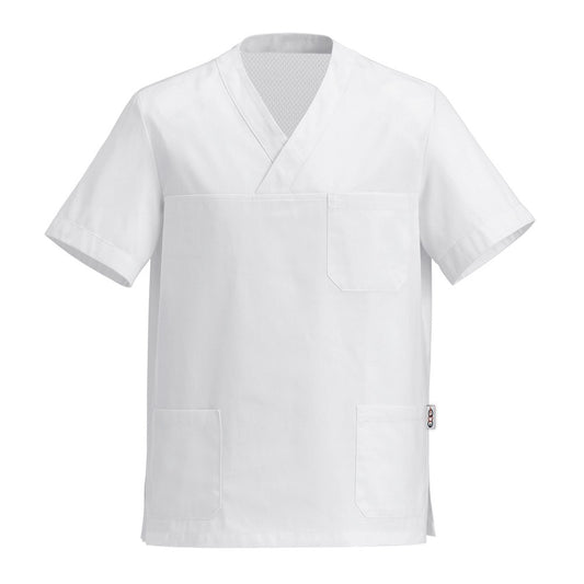 Casacca Cool, bianca, 100% cotone,schiena traspirante, Tg. S