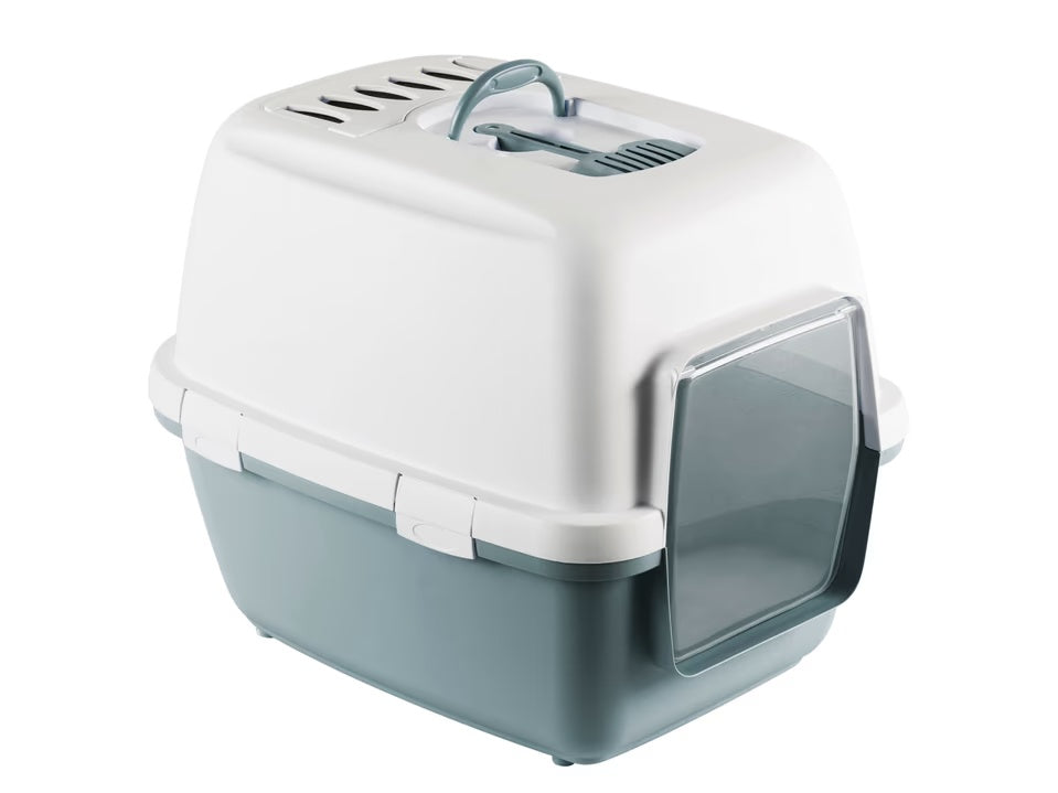 Toilette per gatti Cathy Comfort,blu/bianco, 58x45x48