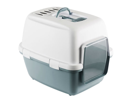 Toilette per gatti Cathy Comfort,blu/bianco, 58x45x48