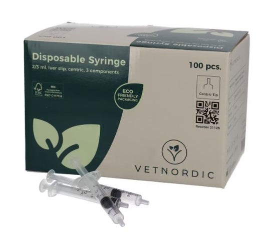 SIRINGA STERILE 3-pezzi, 2-3 ML, senza ago, 100 PZ.