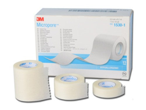 Cerotto TNT MICROPORE 3M 2,5 X 9,14 CM, bianco, 12 Pz.