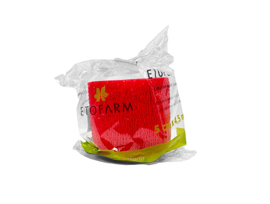 BENDA elastica AUTOADESIVA ETOFLEX, CM 5, 4,5 MT ROSSO