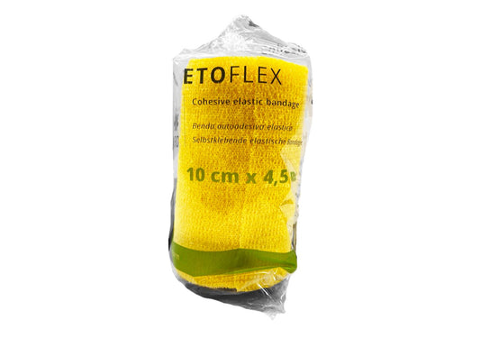 BENDA elastica AUTOADESIVA ETOFLEX, CM 10, 4,5 MT, giallo
