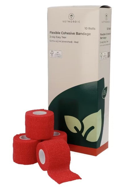BENDA elastica AUTOADESIVA, rosso, CM 5, 4,5 MT