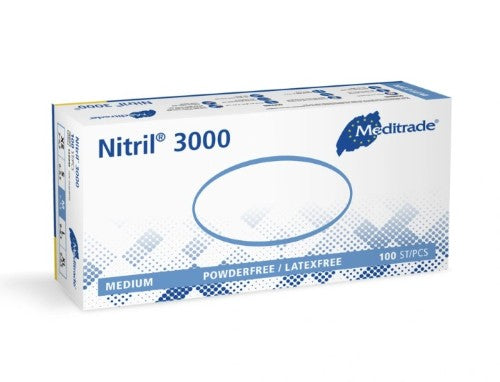 Guanti nitrile Nitril® 3000, bianchi, senza talco, Tg. Small, 100 Pz.