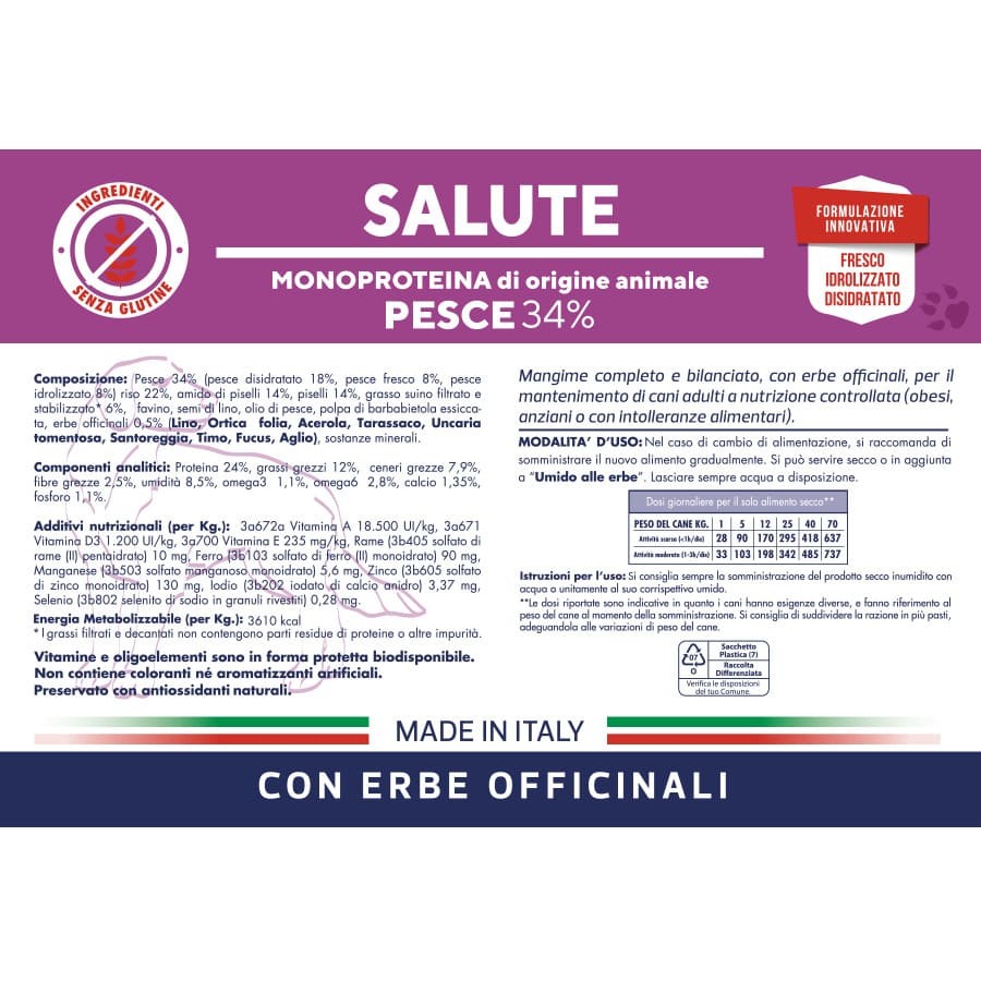 VET LINE CANE SALUTE PESCE 12,5 Kg